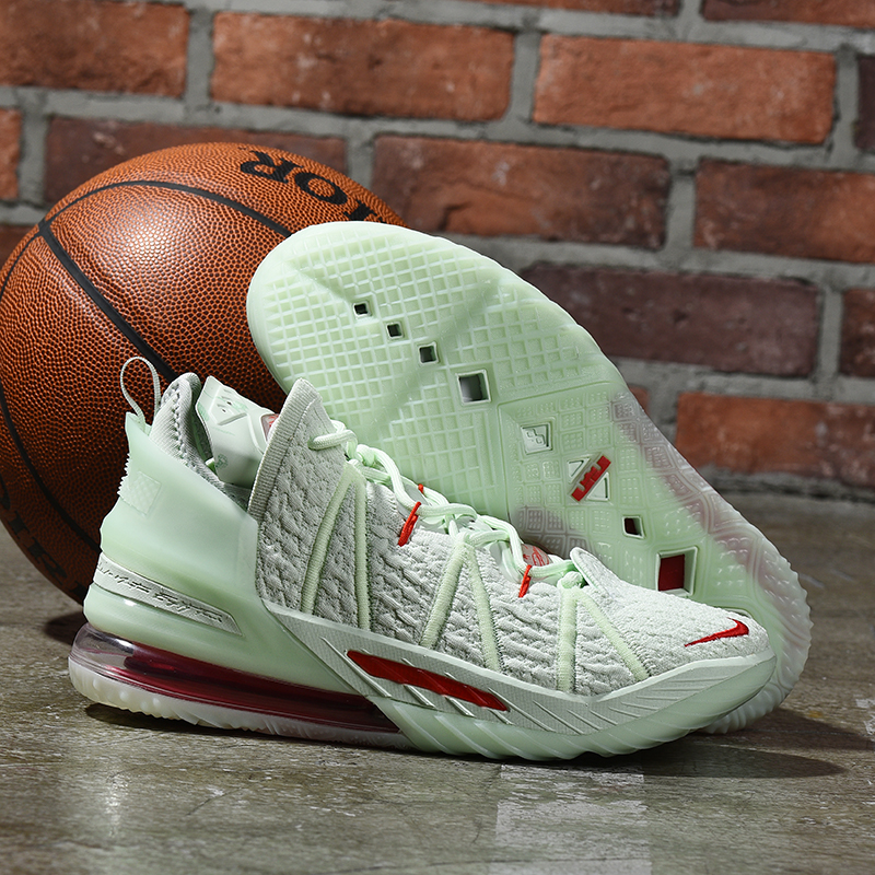 2020 Men Nike Lebron James 18 Gine Green Red Basketball Shoes